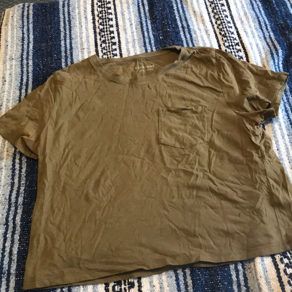 Green Everlane pocket t shirt